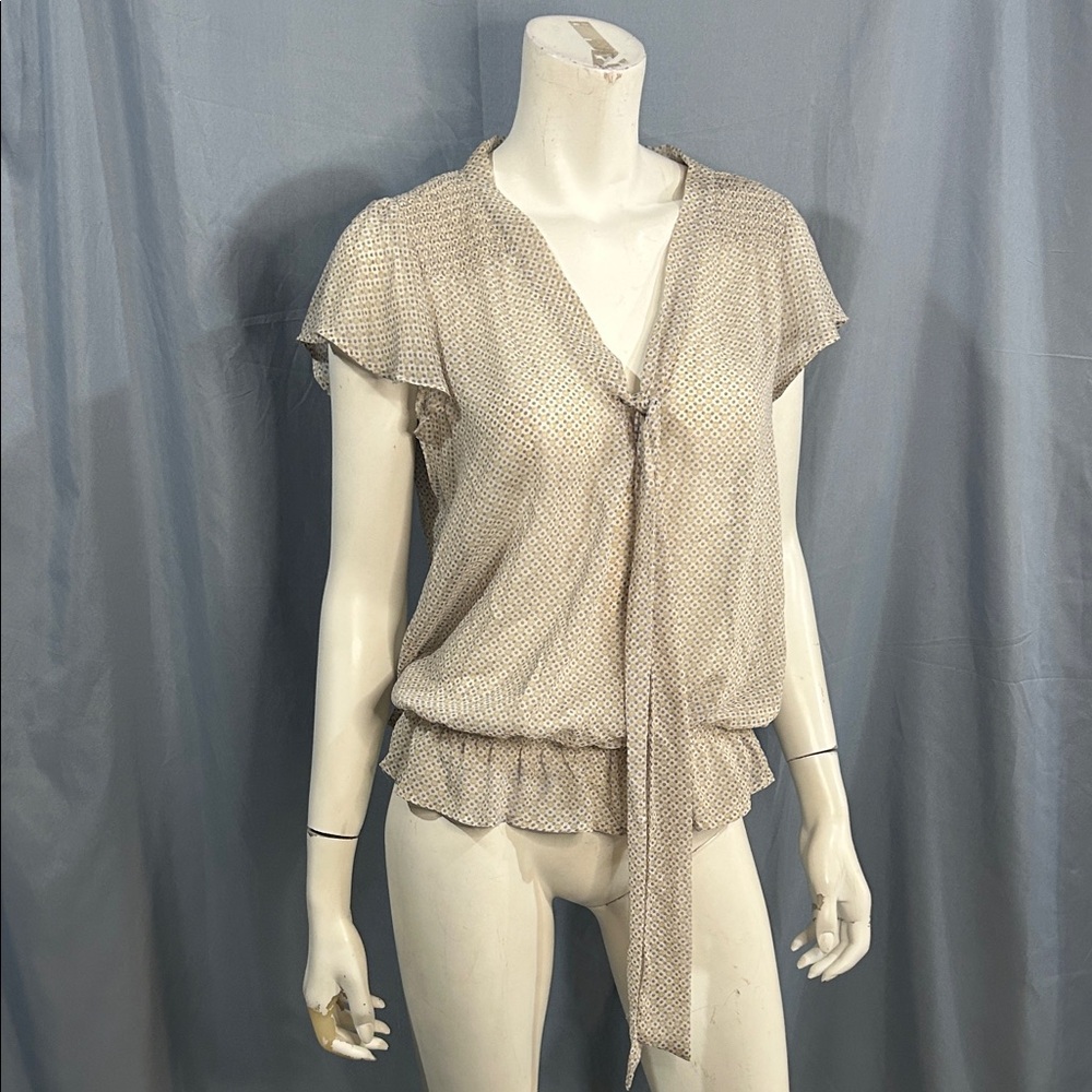GAP Beige Blouse with Front Tie